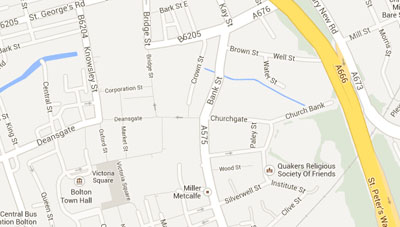 Hairdressers in Bolton map